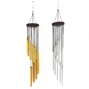 Wind Chime Memorial Wind Bell Outdoor with 12 Aluminum Alloy Tubes and Hook Gift for Friends Kids Home Decor